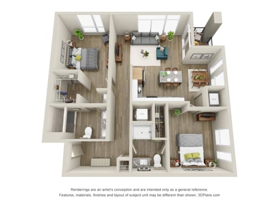 Huron - 2 Bed, 2 Bath with Balcony - Downtown Kalamazoo, MI Apartments - 400 Rose