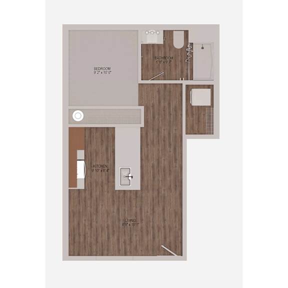 A1 Studio 2D Floorplan at Solhaven Grand Chute, Wisconsin