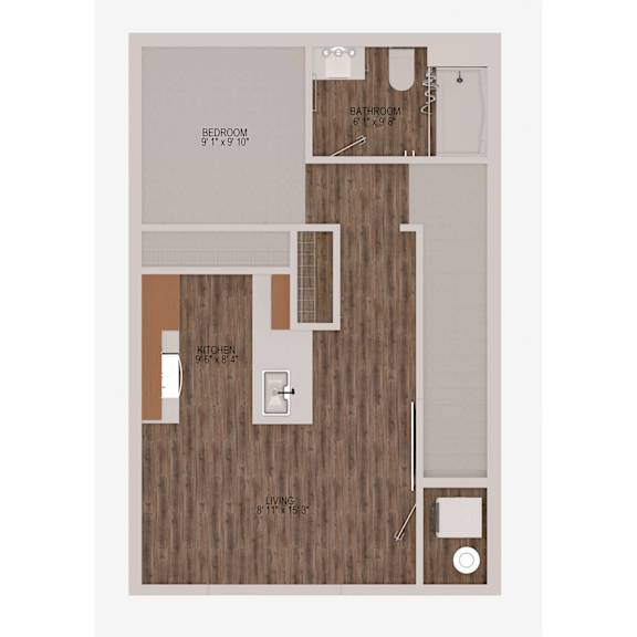 A2 Studio 2D Floorplan at Solhaven Grand Chute, Wisconsin 54913