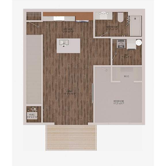 B2 One Bedroom One Bathroom 2D Floorplan at Solhaven Grand Chute, Wisconsin 54913
