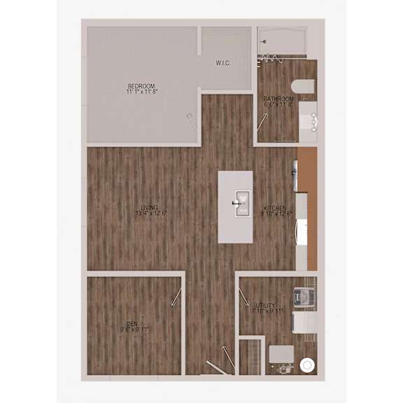 C1 One Bedroom One Bathroom 2D Floorplan at Solhaven Grand Chute, Appleton, WI 54913