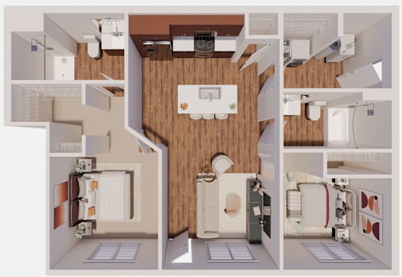 D1 Floor Plan at The Landing at Hub City, Plymouth, 53073