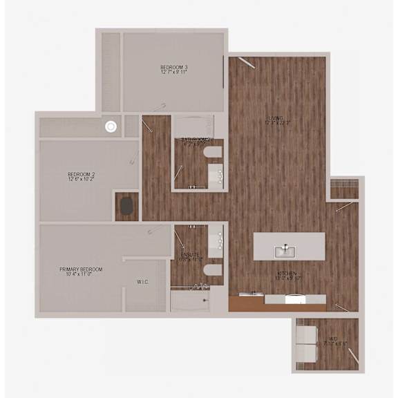 F1 Three Bedroom Two Bathroom 2D Floorplan at Solhaven Grand Chute, Appleton, WI