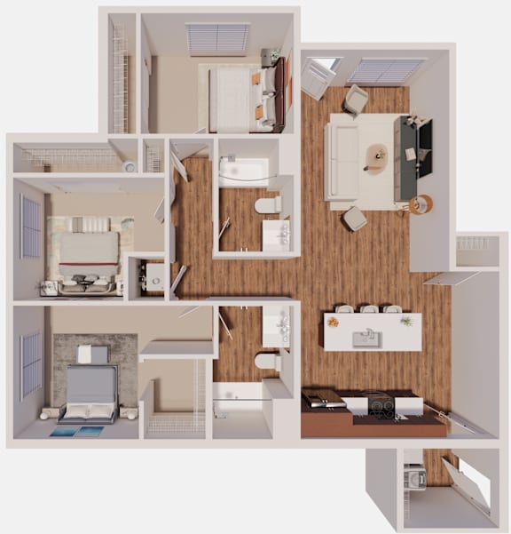 F1 Floor Plan at The Landing at Hub City, Wisconsin, 53073