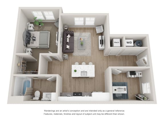 1 Bedroom, 1 Bathroom with Den at The Locklyn Apartments