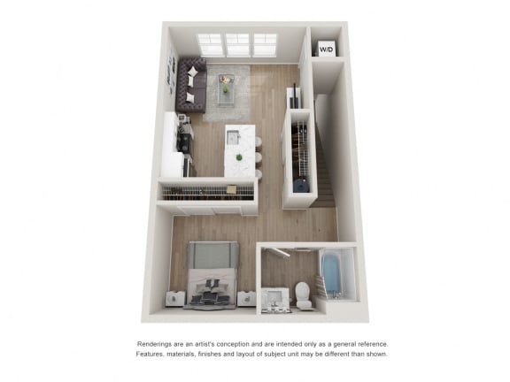 Floor Plan  Deluxe Studio Apartment at The Locklyn Apartments