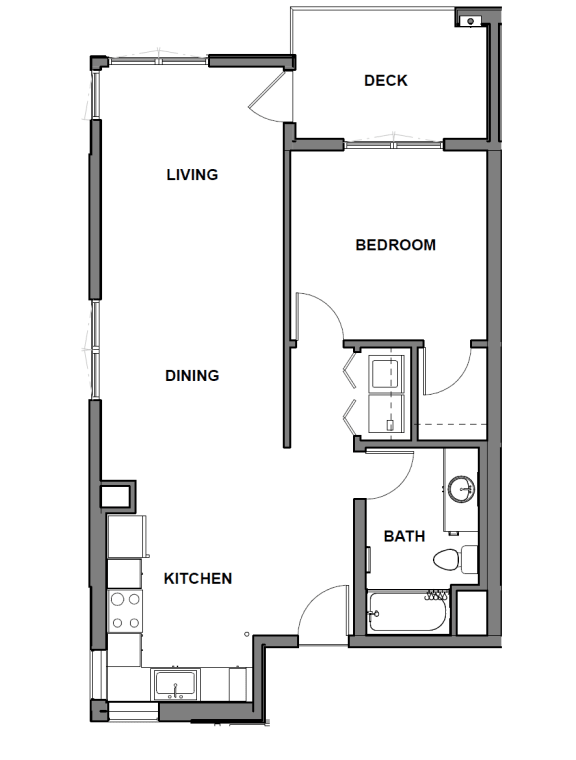 1 bedroom A floorplan