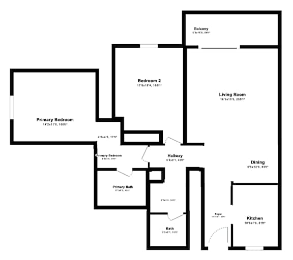 A black and white image of a floor plan for a house.