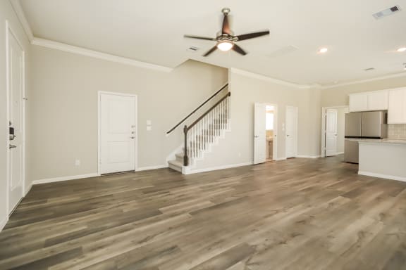 Living Area With Loft View at Lakeside Conroe, Texas