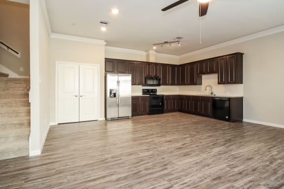 Spacious Living Area with Luxury Laminate Wood Flooring