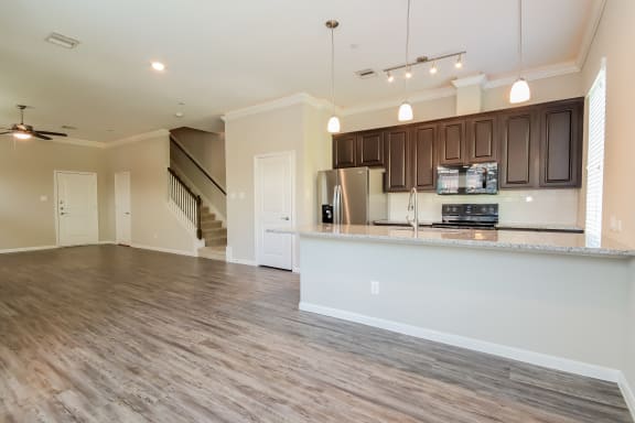 Spacious Living Area with Luxury Laminate Wood Flooring