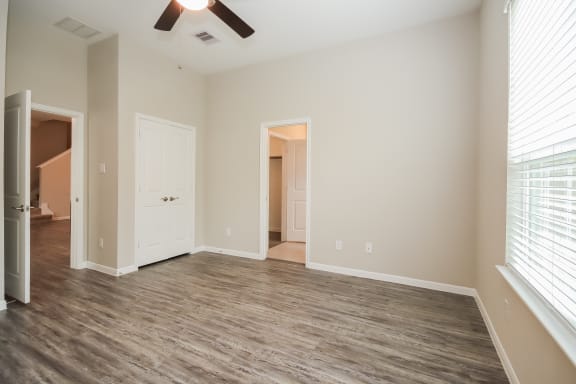 Spacious Bedroom with Ceiling Fan