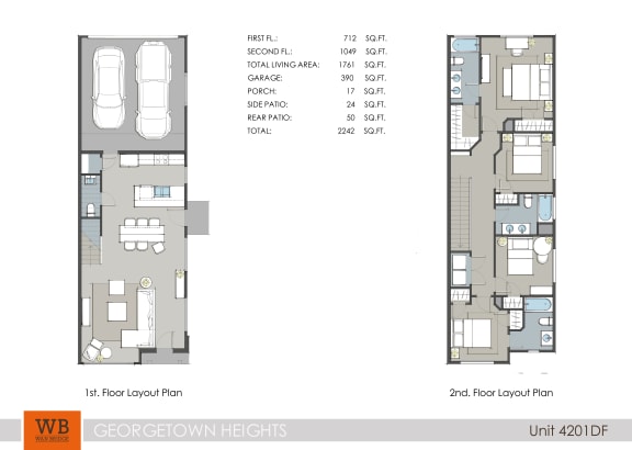 4201 1,761 Sq.Ft. Floor Plan at Georgetown Heights Residents, Georgetown, 78628