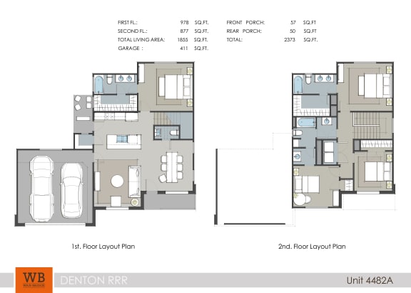 4 bedroom 3.5 bathroom 4482 Floor Plan at The Residences at Rayzor Ranch, Denton