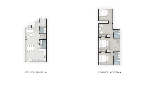 Two floor layout plans for a building.