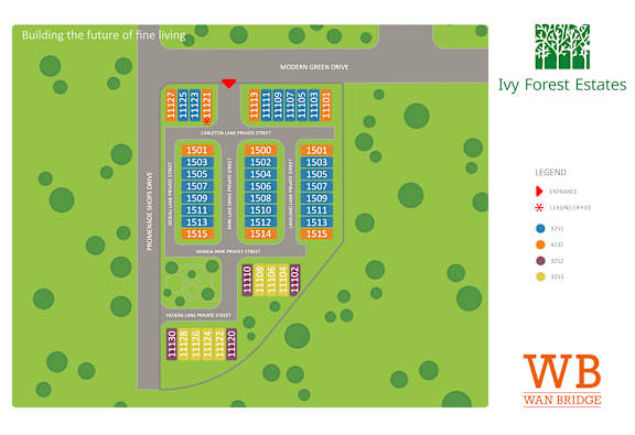 A map of a property with a grid of numbered plots.