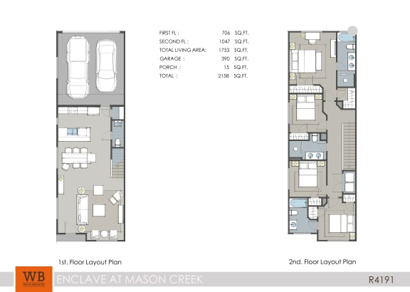 Floor Plan  four bed two bath brand new home for rent at enclave at mason creek in katy texas