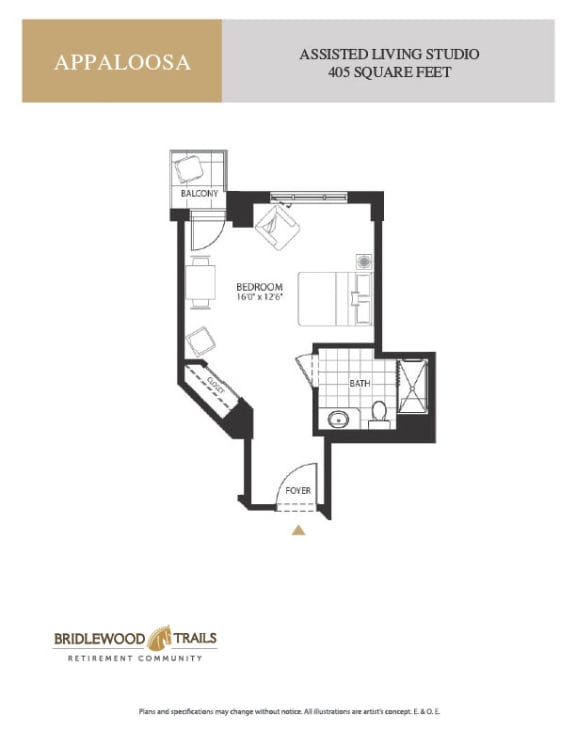 a floor plan of a retirement suite