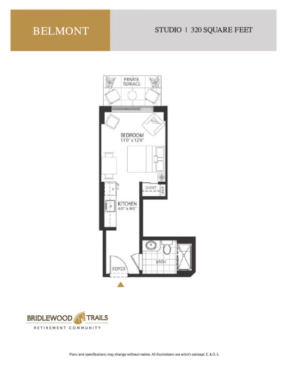a floor plan of a studio apartment