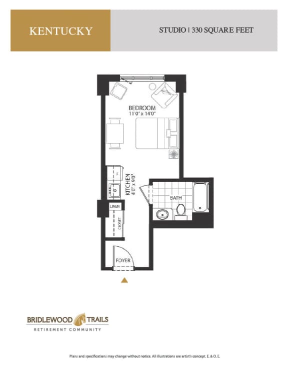 a floor plan of a bedroom senior apartment