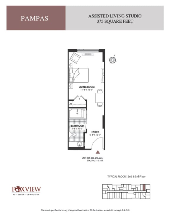 the floor plan of pampas apartments