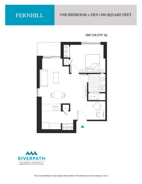 a floor plan of a bedroom apartment