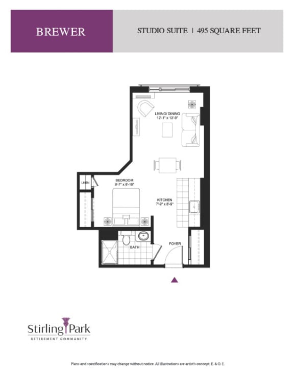 a floor plan of a studio suite