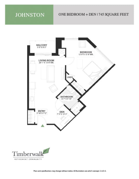 a floor plan of a bedroom apartment