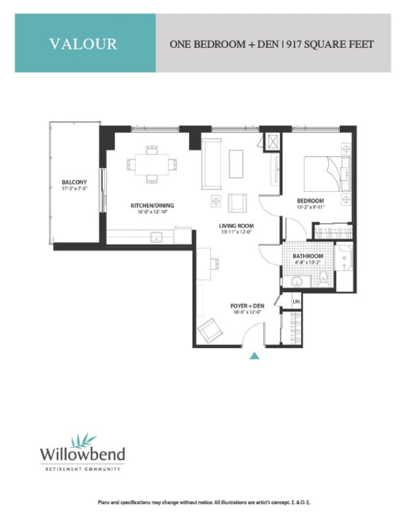 a floor plan of the willow bend apartments
