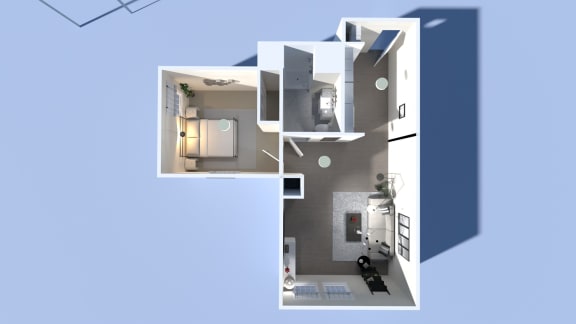 a rendering of a house with a cut out of it