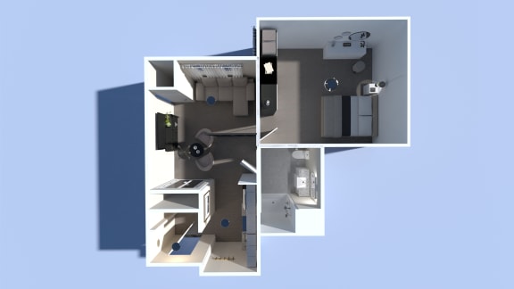 a 3d rendering of a floor plan of a apartment