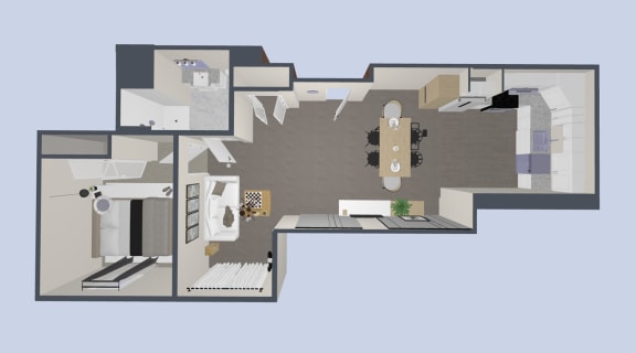 a floor plan of a house with a bedroom and a bathroom