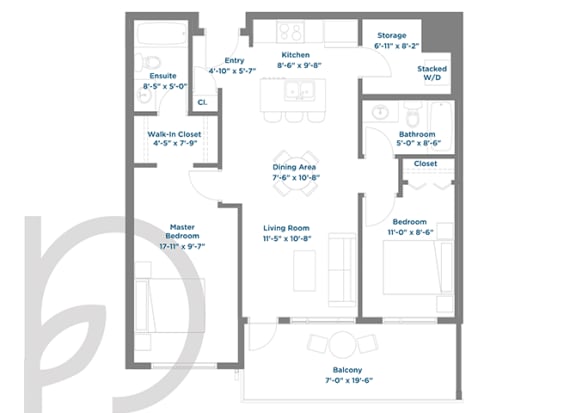 a floor plan of a house with a bedroom and a living room