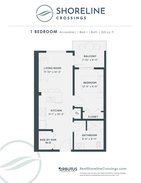 Shoreline Crossings 1 Bedroom Accessible Rental Apartment