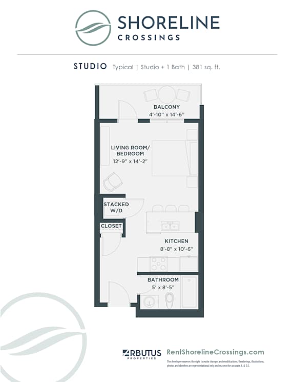 Shoreline Crossings Studio Apartment