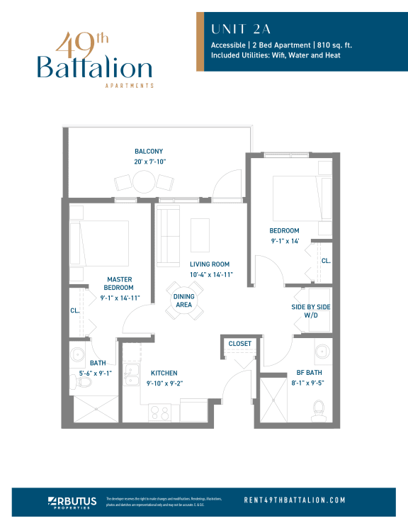 a floor plan of a 1 bedroom apartment