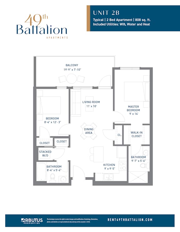 Floor Plan  A floor plan for a 40th Battalion apartment unit.