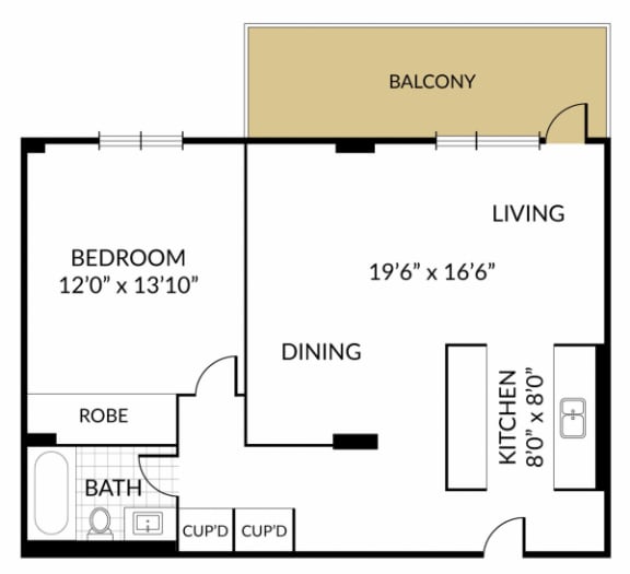 a floor plan of a house with a bedroom and a living room