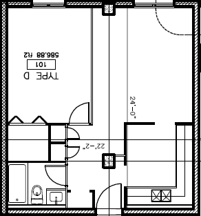 a blueprint of a floor plan of a bathroom with a toilet and a sink