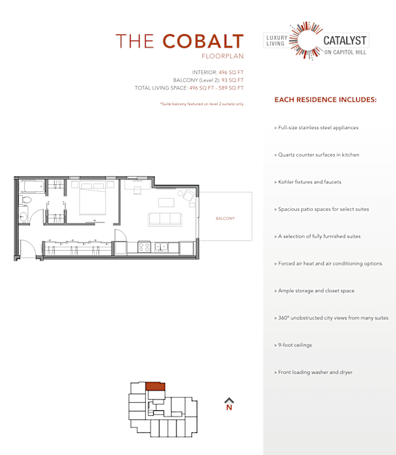 A floor plan for a luxury living space on Capitol Hill.