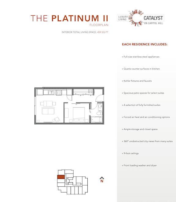 A floor plan for a residence at The Platinum II.