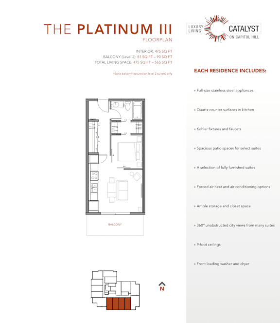 A floor plan for a building called The Platinum III.