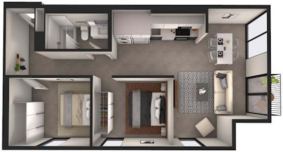 A black and white image of a floor plan of a house.