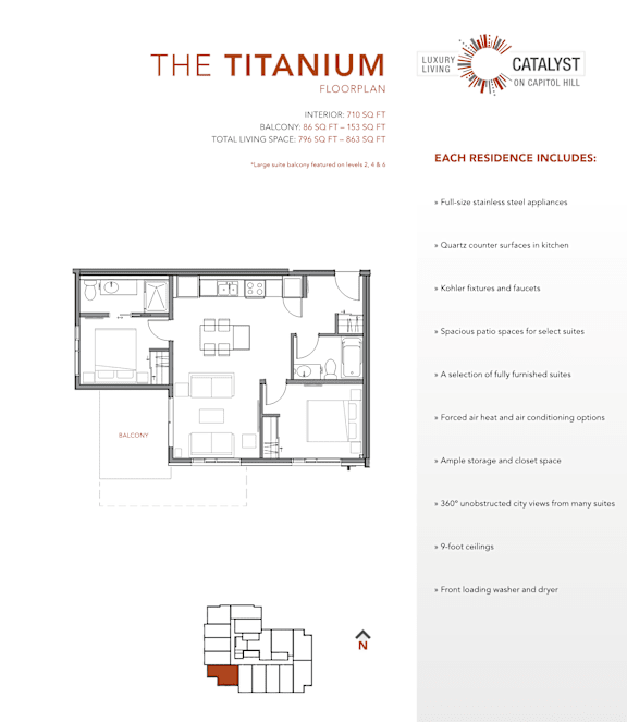 A floor plan for a luxury living complex called The Titanium.