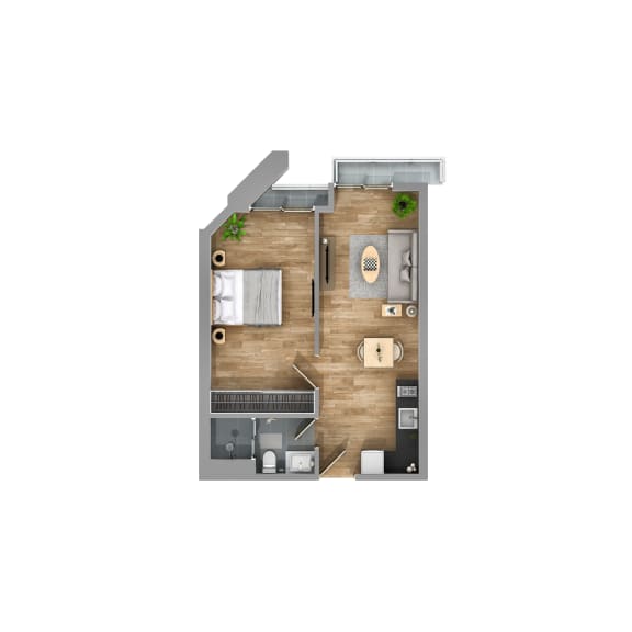 bedroom floor plan an in 1 bed 1 bath