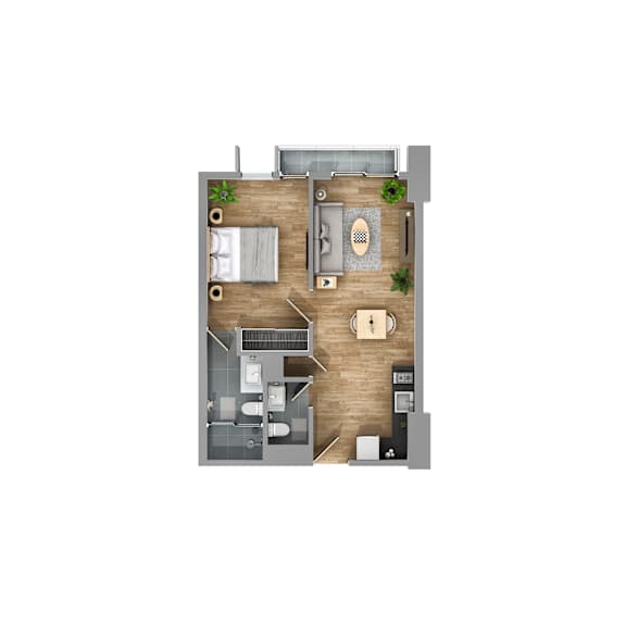 bedroom floor plan an in 1 bed 1 bath