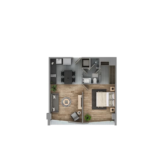 bedroom floor plan an in 1 bed 1 bath