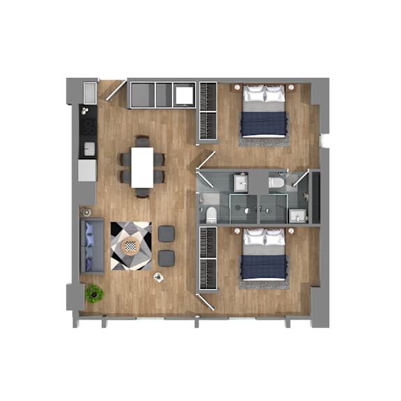 a floor plan of our office space with a wood floor