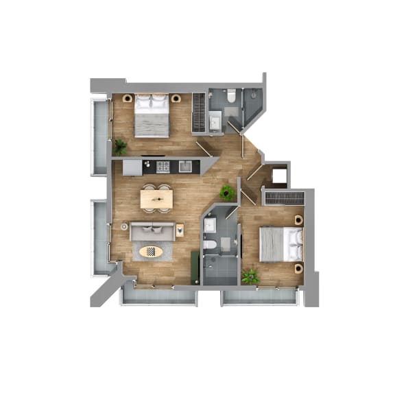 bedroom floor plan an in 3d