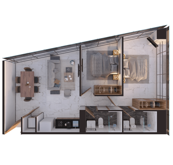 a floor plan of the apartment